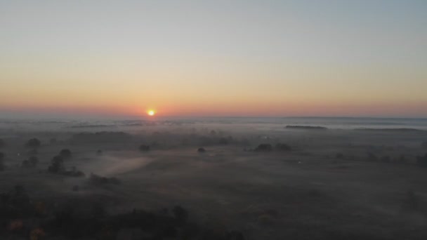 Vista Aérea Volar Niebla Volar Niebla Cámara Aérea Grabada Vuelo — Vídeos de Stock