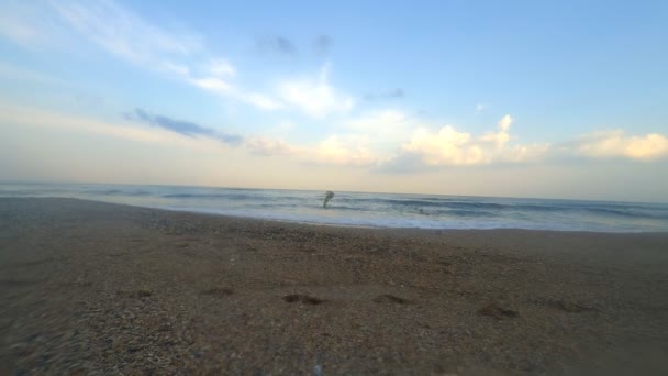 Pantai Laut Pemandangan Laut Musim Pantai Atas Awan Atas Air — Stok Video