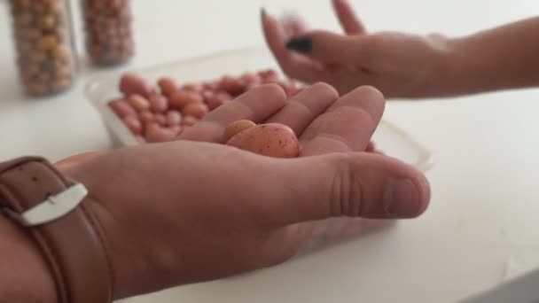 Małe Bulwy Ziemniaczane Uprawiane Laboratorium Przez Hodowlę Małych Bulw Ziemniaka — Wideo stockowe