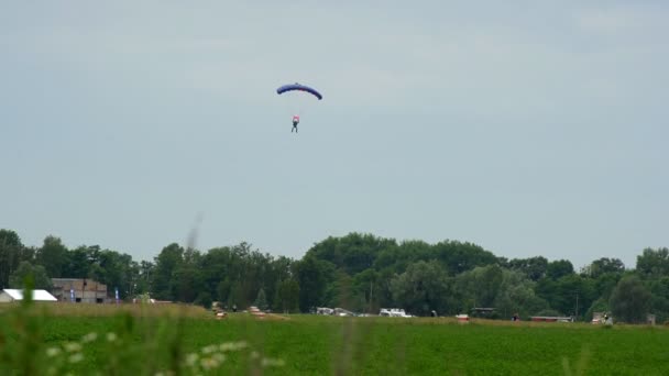 Fallschirmsprünge Trainieren Fallschirmspringer Aus Sportflugzeug Gesprungen — Stockvideo