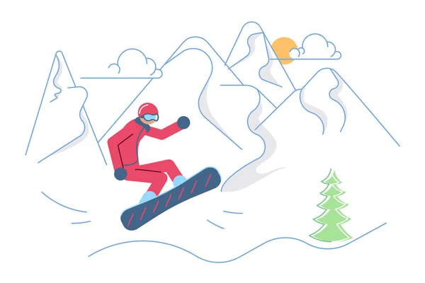 Mountain Ski Resort concept — Stockvector