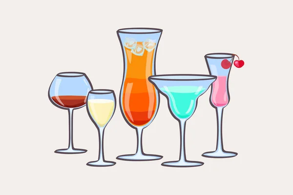 Set tropischer Cocktails — Stockvektor