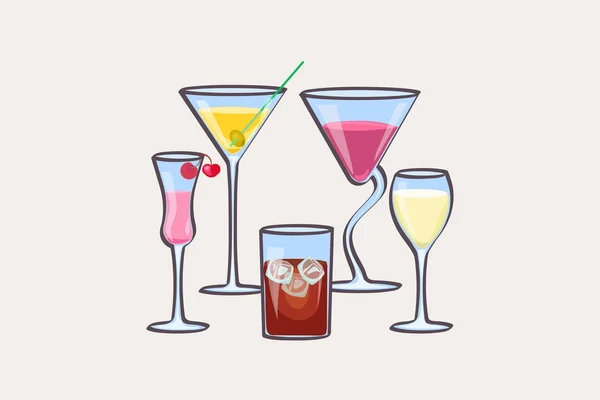 Set tropischer Cocktails — Stockvektor