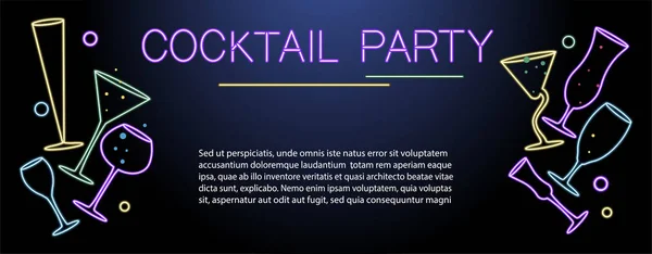 Banner-Vorlage für nächtliche Cocktailparty. — Stockvektor