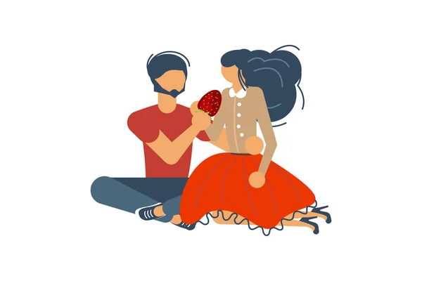 Romantic dating concept. — Stock Vector