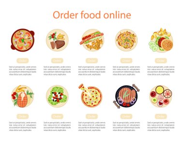 Yemek siparişi için Web afiş tasarım şablonu 
