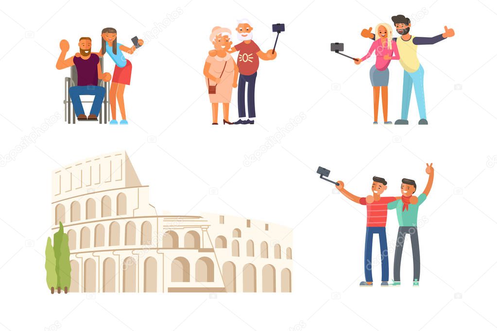 make a photo on Colosseum Rome