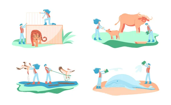 Wild animal rescue concept. — Stock Vector