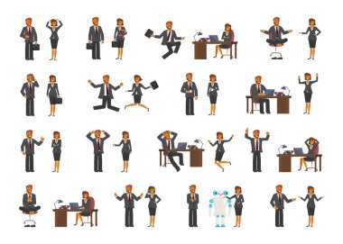 İş adamı ve iş kadın karakterleri akıllı