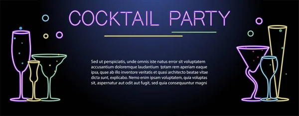 Szablon transparent noc koktajl party. — Wektor stockowy