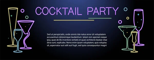Banner-Vorlage für nächtliche Cocktailparty. — Stockvektor