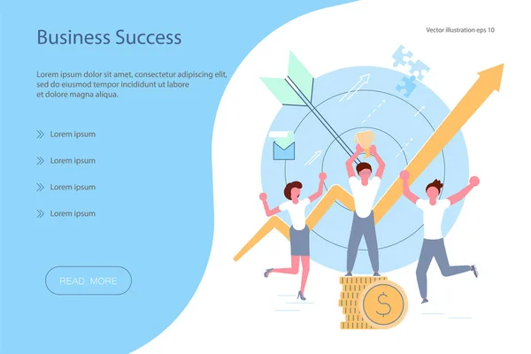 Landing page template of Business success — Stock Vector