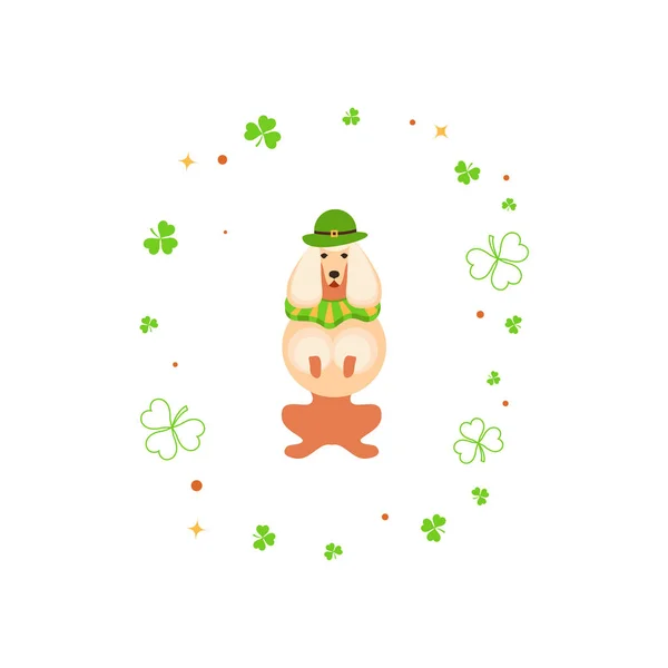 Carino cartone animato cane leprechaun — Foto stock gratuita