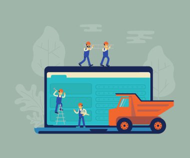 İnşaat ve geliştirme kavramı arka plan altında Web sitesi