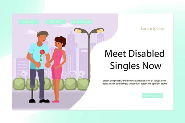 Landing page for Virtual relationships — Stock Vector