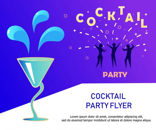 Flyer für nächtliche Cocktailparty. — Stockvektor