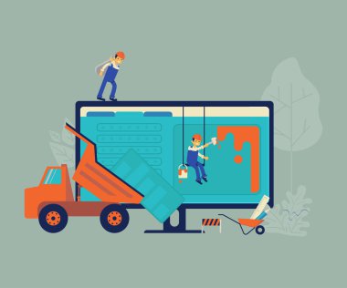 İnşaat ve geliştirme kavramı arka plan altında Web sitesi