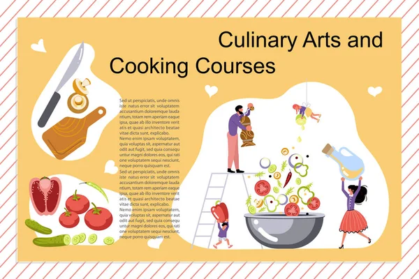 Culinary Art And Cooking Courses Poster — Stock Vector