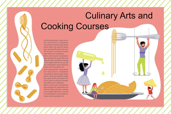 Kulinářské umění a kuchařské kurzy plakát — Stockový vektor