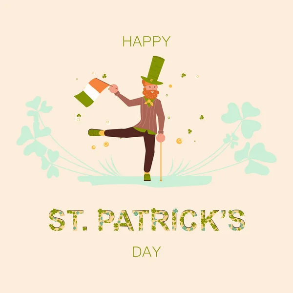 Saint Patrick's Day fyrkantig hälsning banner. — Stock vektor