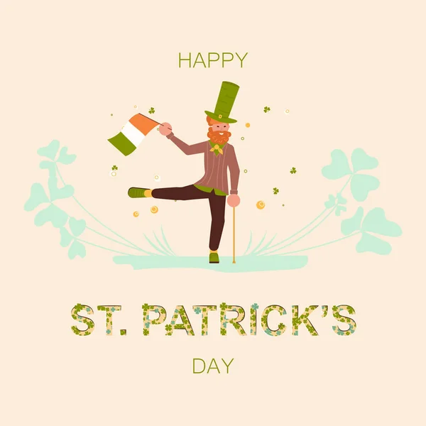 Banner de saludo cuadrado del día de San Patricio . — Vector de stock