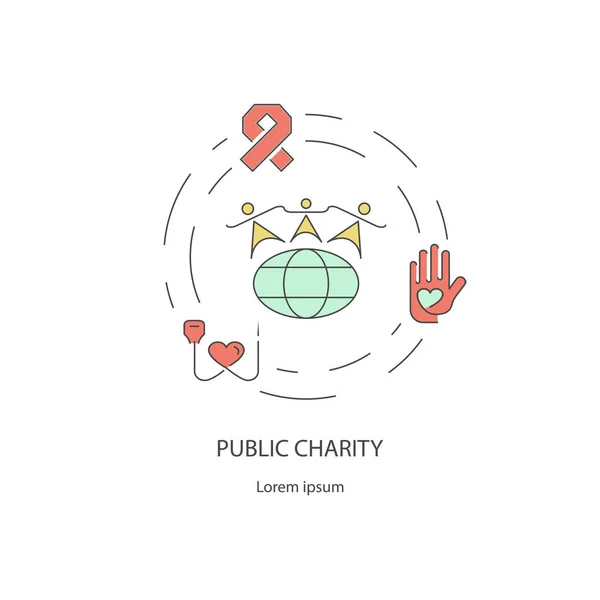 Charity and donation out line design concept