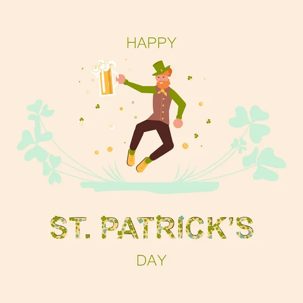 Banner de saludo cuadrado del día de San Patricio . — Vector de stock