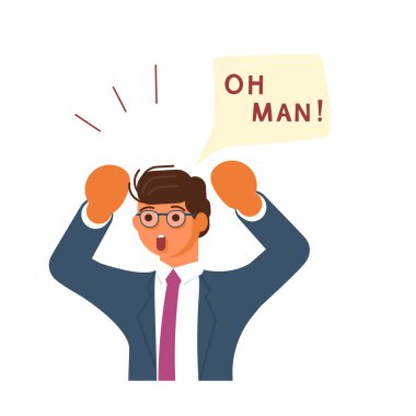 Sürpriz genç işadamı haykırmak 