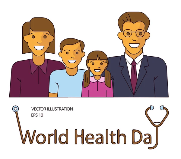 Dünya Sağlık günü fikir kampanya kavramı — Stok Vektör