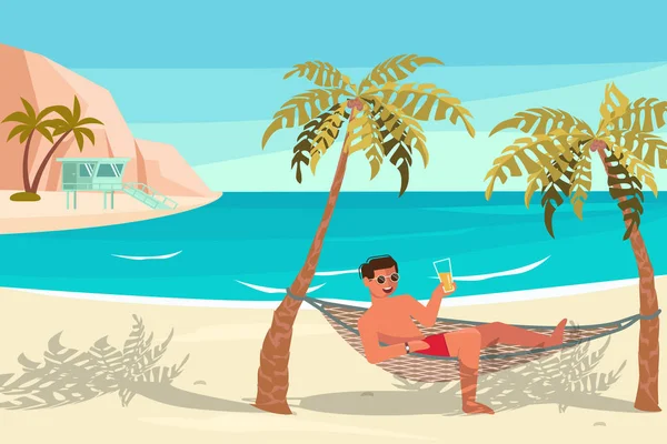 Escena de ensueño con hermosa playa — Vector de stock