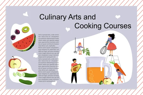 Kulinářské umění a kuchařské kurzy plakát — Stockový vektor