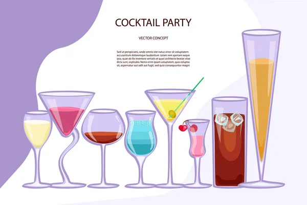 Flyer for cocktail party. — Stock Vector