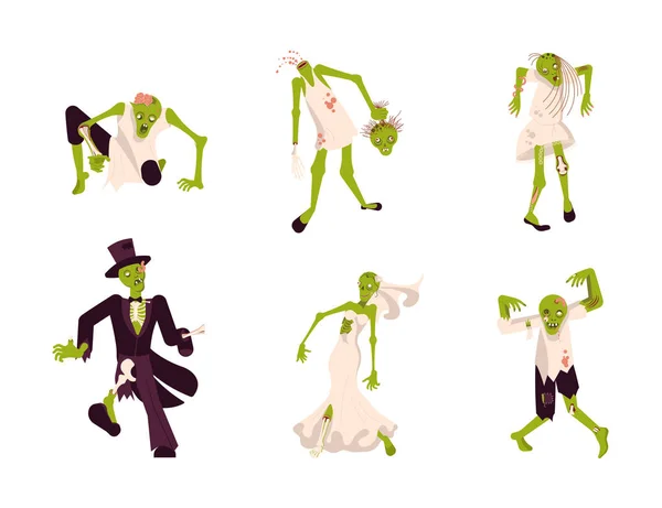 Set of funny zombies — Stock Vector