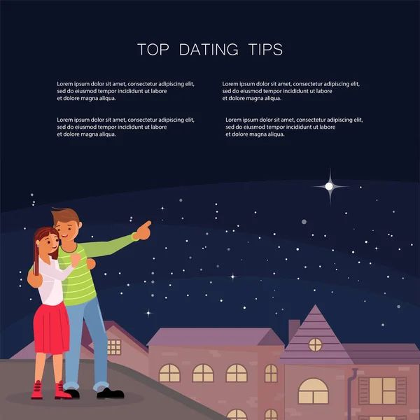 Dating ipuçları açılış sayfası web sitesi şablonu — Stok Vektör