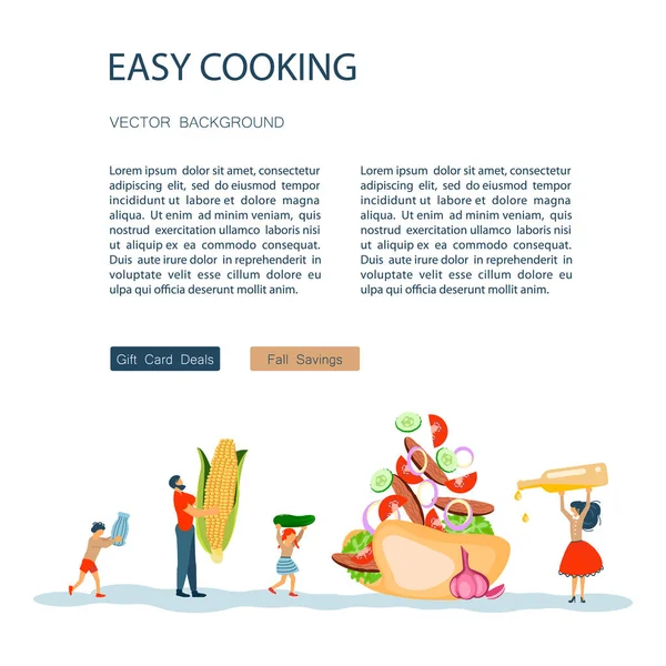 Tradição de família feliz para cozinhar masterclass ou livro de receitas — Vetor de Stock