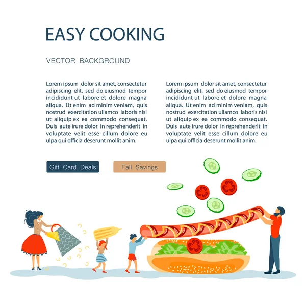 Modelo de site de landing page de cozinha fácil — Vetor de Stock