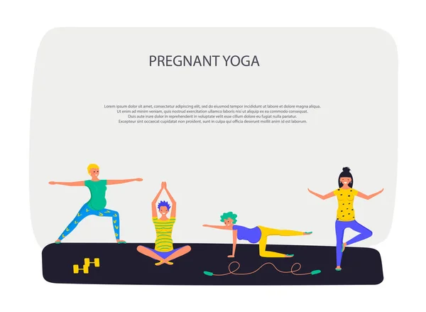 Prenatal yoga de formare banner pătrat — Vector de stoc