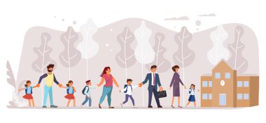 Geri okul Web afiş şablonu