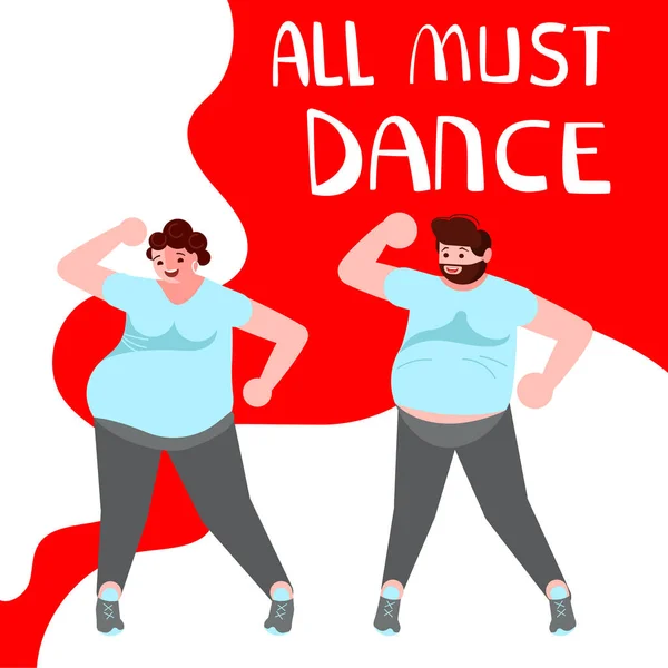 Banner gelukkige mensen dansen — Stockvector