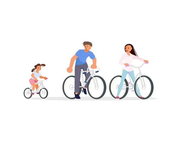 Familjen på cykel tur — Stock vektor