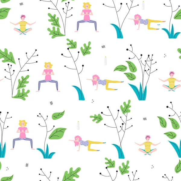 Seamless pattern made of Yoga class — Free Stock Photo
