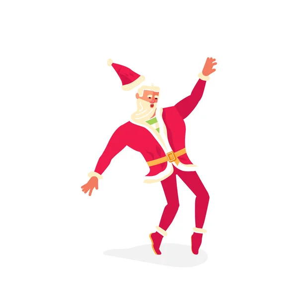 Jovem desportivo Papai Noel dançando — Vetor de Stock