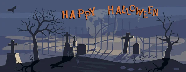 Fröhliches Halloween Banner Vorlage. — Stockvektor