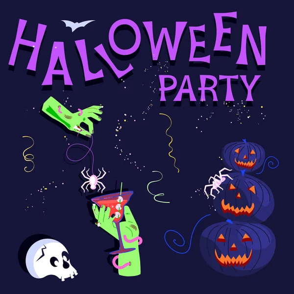 Halloween party Poster — Stock Vector