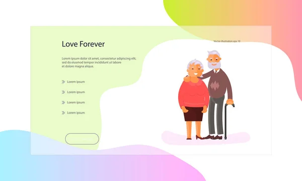 Webpagina van Seniors Lifestyle — Stockvector