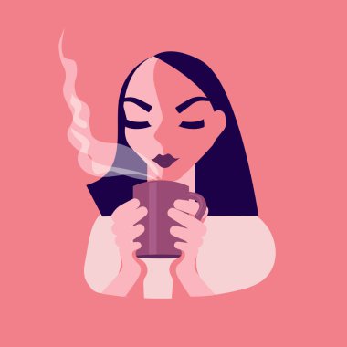 kahve ile güzel kız