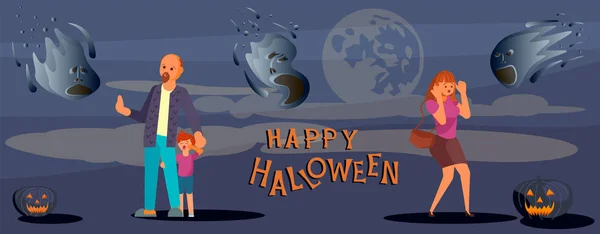 Glad Halloween banner mall — Stock vektor