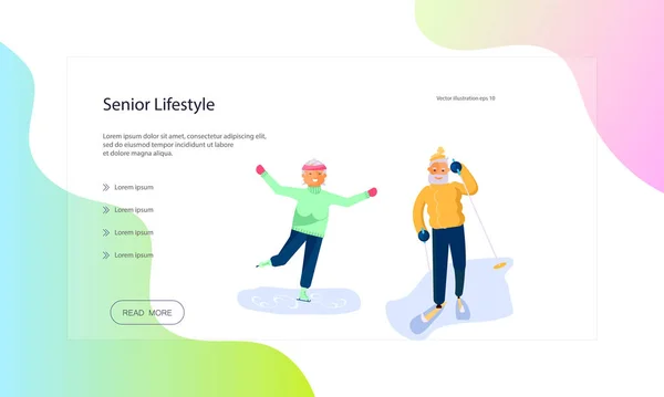 Webseite zum Lebensstil von Senioren — Stockvektor