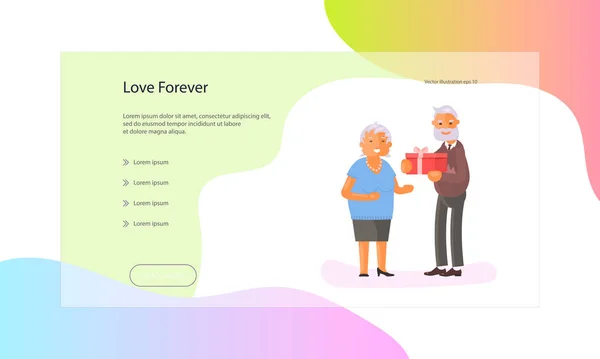 Página web del estilo de vida de las personas mayores — Vector de stock