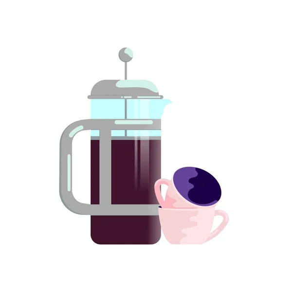 Tasse à café et pot — Image vectorielle